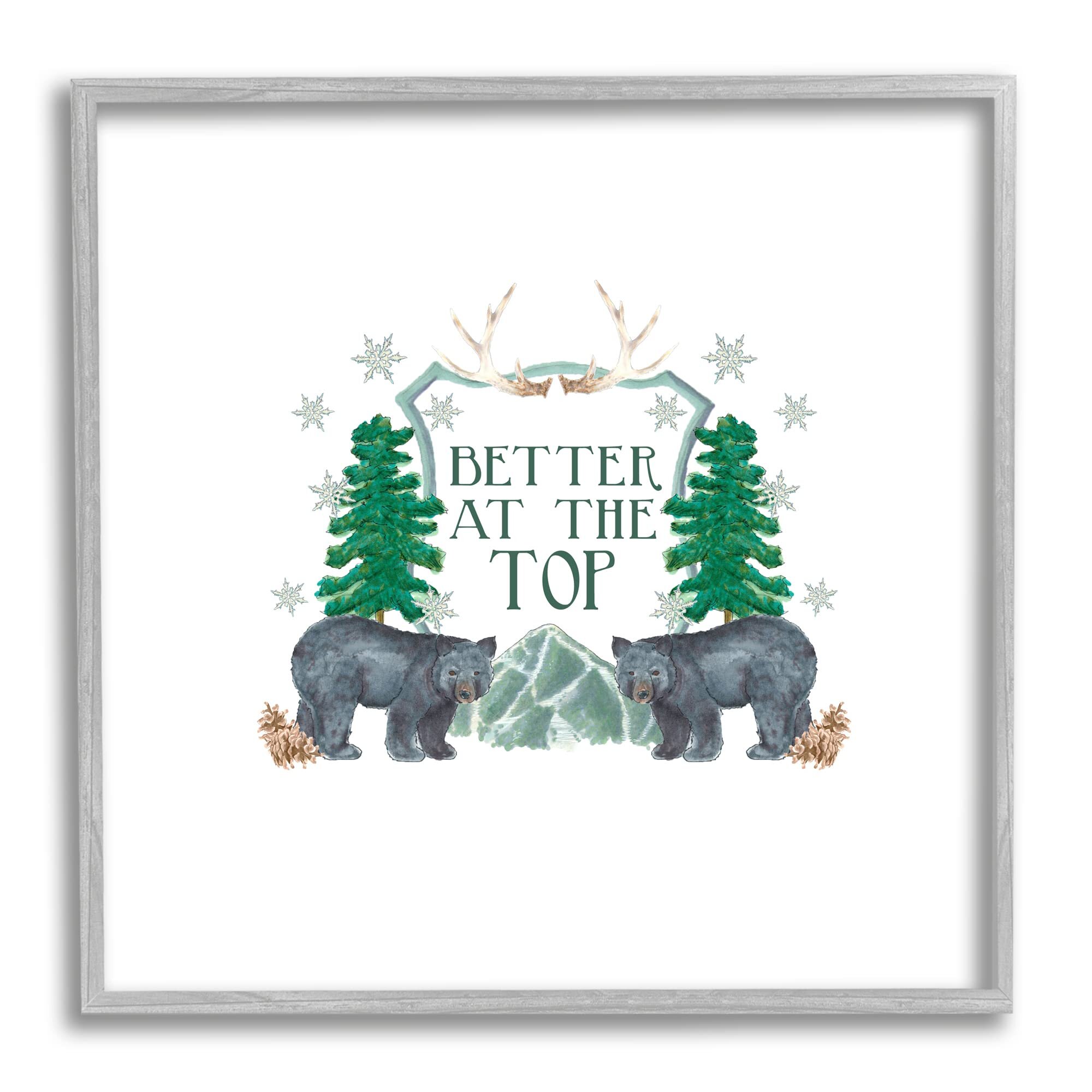 Stupell Industries Better At The Top Adventure Saying Bears Trees Scene, Design by Dishique